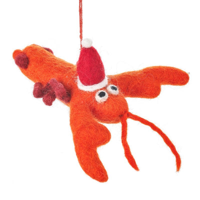 Festive Lobster Felt Ornament