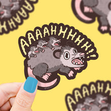 Load image into Gallery viewer, Turtle's Soup - Screaming Crazy Opossum Funny Animal Art Vinyl Sticker