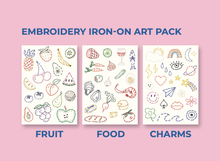 Load image into Gallery viewer, Hot Dang Press - Iron-on Craft Kit - Bucket Hat: Cream / Cool Themes Sheet Pack