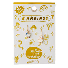 Load image into Gallery viewer, Yellow Owl Drop Earrings
