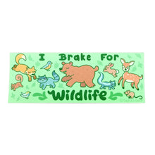 Load image into Gallery viewer, I Brake For Wildlife Forest Vinyl Bumper Sticker