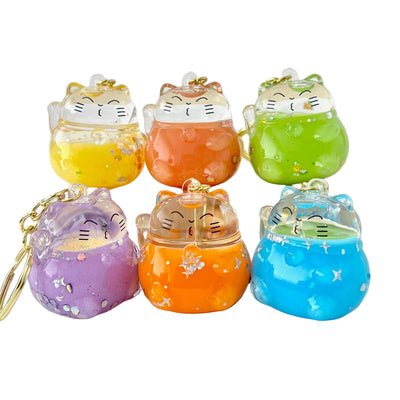 Colorful Maneki Cat Floaty Charm