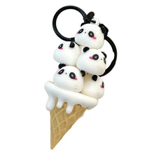 Load image into Gallery viewer, Panda Cone Family Keycharm