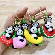 Load image into Gallery viewer, Panda Fruit Keychain