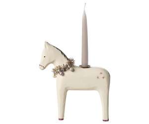 Wooden Horse Candle Holder