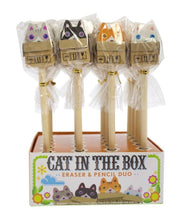 Load image into Gallery viewer, Cat In The Box Eraser &amp; Pencil Duo