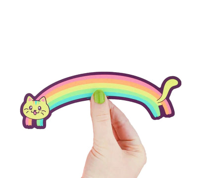 Rainbow Kitty Cat Vinyl Sticker