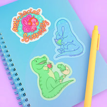 Load image into Gallery viewer, Reading Brontosaurus Dinosaur Bookish Sticker