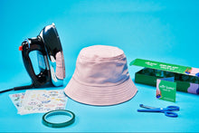 Load image into Gallery viewer, Hot Dang Press - Iron-on Craft Kit - Bucket Hat: Cream / Cool Themes Sheet Pack