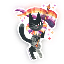 Load image into Gallery viewer, Lesbian Flag Cat Sticker