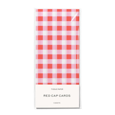 Red and Pink Gingham Tissue Paper
