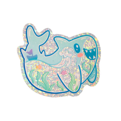 Shark Liquid Ocean Glitter Sticker