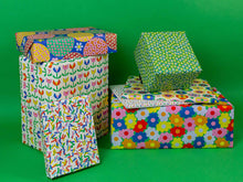 Load image into Gallery viewer, Folk Fleurs (White) Floral Wrapping Paper - Rolled Set of 3 Sheets