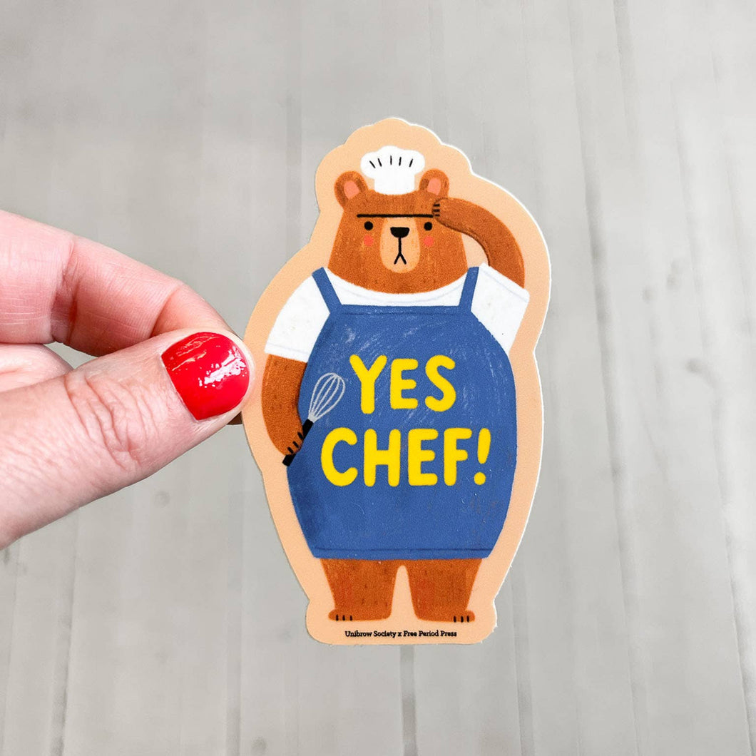 Yes Chef Bear Vinyl Decal Sticker