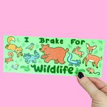 Load image into Gallery viewer, I Brake For Wildlife Forest Vinyl Bumper Sticker