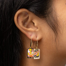 Load image into Gallery viewer, Yellow Owl Drop Earrings
