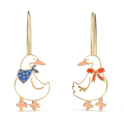 Yellow Owl Drop Earrings