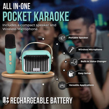Load image into Gallery viewer, Pocket Karaoke-Microphone &amp; Speaker Combo - Teal