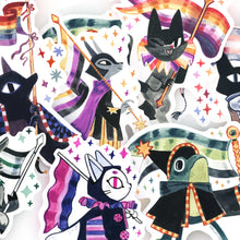 Load image into Gallery viewer, Pride Flag Raccoon Sticker