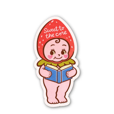 Strawberry Reading Doll Sticker