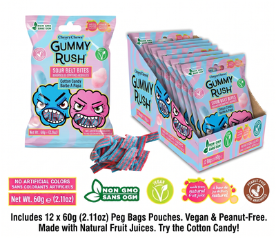 Gummy Rush Mini Sour Belt Bites Cotton Candy