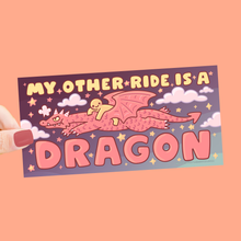 Load image into Gallery viewer, Turtle's Soup - My Other Ride Is A Dragon Fantasy Bumper Sticker