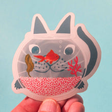 Load image into Gallery viewer, Fishbowl Cat Clear Sticker