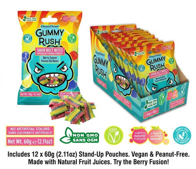 Gummy Rush Mini Sour Belt Bites Berry Fusion