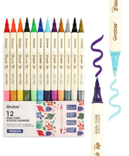 Load image into Gallery viewer, Grabie | Dual Tone Brush Tip Acrylic Paint Marker (12)