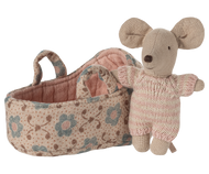 Baby mouse carry cot - Blue & Rose