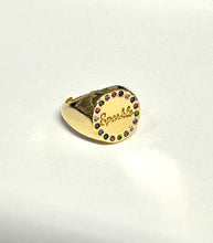 Load image into Gallery viewer, Sparkle Rhinestone Signet Adjustable Ring