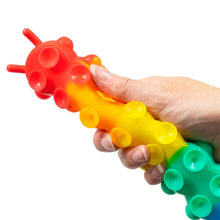 Load image into Gallery viewer, Light up suction popper Rainbow Caterpillar