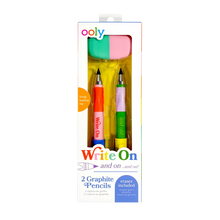 Load image into Gallery viewer, Write On Graphite Pencils and Eraser - Set of 2