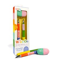 Load image into Gallery viewer, Write On Graphite Pencils and Eraser - Set of 2
