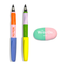 Load image into Gallery viewer, Write On Graphite Pencils and Eraser - Set of 2