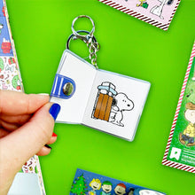 Load image into Gallery viewer, Snowy Snoopy Mini Sticker Book Keychain