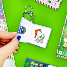 Load image into Gallery viewer, Snowy Snoopy Mini Sticker Book Keychain