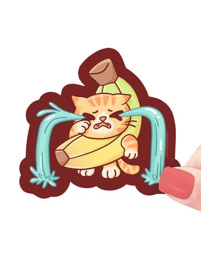 Crying Banana Cat Sticker