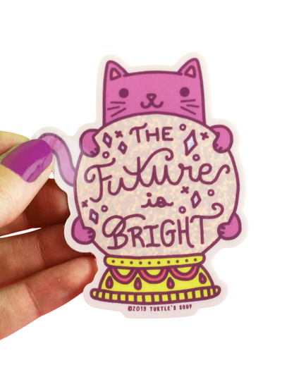 The Future Is Bright Glitter Sticker