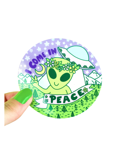 I Come in Peace Sticker