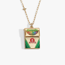 Load image into Gallery viewer, Alex and Ani - Crayola 'To Teach Is To Color A Life Forever' Crayon Box Locket: Gold