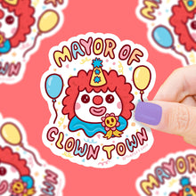 Load image into Gallery viewer, Turtle's Soup - Mayor of Clown Town Funny Vinyl Sticker