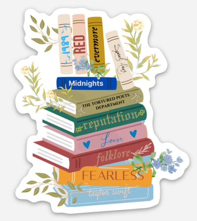 Taylor Swift Album Book Stack Sticker