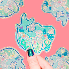 Load image into Gallery viewer, Shark Liquid Ocean Glitter Sticker