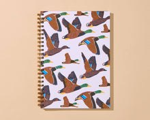 Load image into Gallery viewer, Mallard Ducks Letterpress Spiral Notebook