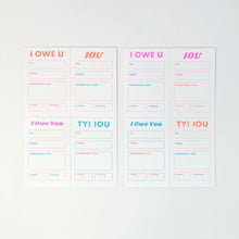 Load image into Gallery viewer, Iou Tear Away Mini Cards
