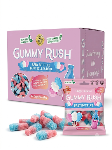Gummy Rush Turkish Blue Pink Baby Bottles Gummy Candy