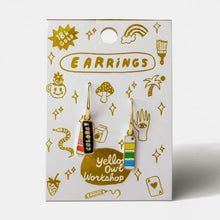 Load image into Gallery viewer, Yellow Owl Drop Earrings