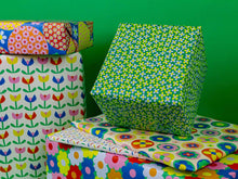 Load image into Gallery viewer, Folk Fleurs (White) Floral Wrapping Paper - Rolled Set of 3 Sheets
