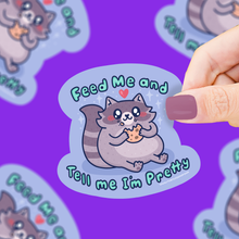 Load image into Gallery viewer, Turtle's Soup - Feed Me | Tell Me I'm Pretty | Raccoon | Vinyl Sticker